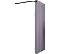 Pièce d'essayage mobile en forme de L avec rideau d'intimité - Cloison portable pour casiers temporaires et zones à langer (gris, 80 x 200 cm)