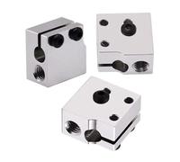 Pièce d'imprimante DB-3D Bloc Chauffant volcanique CNC et Chaussette en Silicone Compatible avec Sidewinder X1/X2 Genius Pro J-Head 20 * 20 * 12 mm Bloc Chauffant CNC(3 PCS Heated Block)