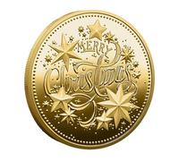 Pièce du Père Noël, pièce de Noël | Pièce commémorative Elk Claus Noël,Pièce de défi colorée Noël pour les, la famille et les amis