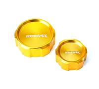 Pièce du réservoir Capuchon De Couvercle Réservoir Principal Cylindre Liquide Frein Avant Et Arrière CNC Moto pour H-Onda CBR1000RR CBR 1000 RR 2004 2005 2006 2007(Gold)