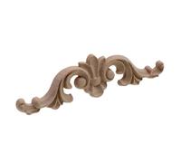 Pièce en bois massif pour décoration de la maison - Longue applique de porte d'armoire - Sculpture sur bois - Décoration florale - 23 cm x 6 cm