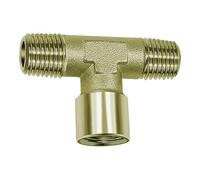 Pièce en T - Extérieur/Intérieur/Extérieur/G/R 3/8, SW 17 - Pression maximale : 60 bar, température de fonctionnement max. 150 °C, laiton nickelé.