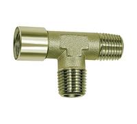 Pièce en T extérieur/intérieur/G/R 1/8, SW 10, pression de fonctionnement max. 60 bar, température de fonctionnement max. 150 °C, laiton nickelé.