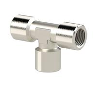 Pièce en T intérieur/intérieur/extérieur, G 1, SW 30, pression de fonctionnement max. 60 bar, température de fonctionnement max. 150 °C, laiton nickelé.