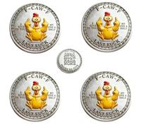 Pièce « F-CAW-F », pièce humoristique représentant un poulet faisant un doigt d'honneur, jeton double face « F*ck given », pièce de collection originale, cadeau humoristique pour adultes (4pcs)