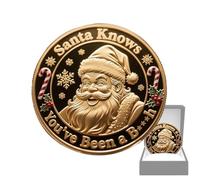 Pièce Liste Des Méchants,Pièce Commémorative du Père Noël de Noël - Accessoire de Défi Interactif, Décoration de Poche pour Adultes Adolescents Collectionneurs - Pour , Adolescents, Adultes, Amis Et