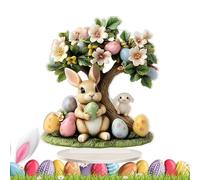 Pièce maîtresse de Pâques, décoration de table pour arbre à oeufs de Pâques en acrylique 2D | Ornement d'arbre à oeufs de Pâques - Statue d'animal férié, Ornement de bureau de lapin