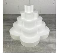Pièce montée Fleur en polystyrène plein, Hauteur 35 cm, Support 5 étages de 7 cm, Base du socle 50 cm - Unique