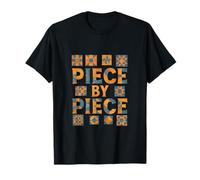 Pièce par pièce Quilting Pattern Orange Blue Quilt Art T-Shirt