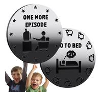 Pièce pour aller au lit, pièce pour décider du jeu - Pièce de prise de décision double face - 1 jeu plus/heure de coucher et 1 épisode plus/pièces pour prendre des décisions en IR A