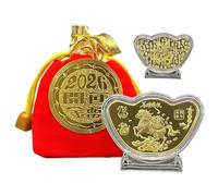 Pièce Rare pour Collectionneurs,Pièce Commémorative Française de l'Année du Cheval 2026 - Charme Richesse et Succès Cadeau Souvenir Décoration Fête Collection Nouvel An Fête Printemps Femmes Hommes Ad