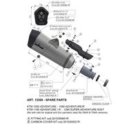 Pièce rechange silencieux arrière d'échappement LeoVince LV-12 acier inox droite