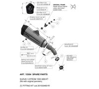Pièce rechange silencieux arrière d'échappement LeoVince LV-12 acier inox droite