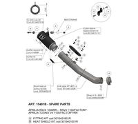 Pièce rechange silencieux arrière d'échappement LeoVince LV CORSA noir 160mm