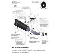 Pièce rechange support d'échappement LeoVince acier inox pour Kawasaki Ninja