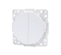 Pièce ronde blanche pour interrupteur 1 voie avec 2 clés, conçue pour un montage encastré, idéale pour donner une finition élégante et fonctionnelle à n'importe quel espace.