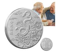 Pièce Serpent du Nouvel An 2025 Serpent | Pièce Serpent Chinois Nouvel An 2025 - Pièce de l'année du serpent de bonne signification pour la décoration de la maison, collection de pièces de monnaie