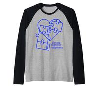 Piece Together Happiness Puzzle Coeur Manche Raglan