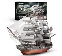 Piececool 3D Metal Maquette Frégate à Voile Constitution IX-21 - Modèle Bateaux Vieille Coquille de Fer en Acier Inoxydable - Puzzle 349 Pièces, Cadeaux Adulte