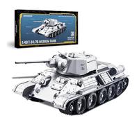 piececool Puzzle 3D en métal camion de combat blindé 1:48 T-34/76 Medium Tank 3D Métal Puzzle Modèle militaire pour acier inoxydable 100 % restauration Cadeau d'anniversaire Kit de modélisme adulte