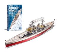 Piececool Puzzle 3D en métal HMS Prince of Wales Battleship, kit de construction pour adultes, puzzles 3D en acier inoxydable 304