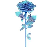 Piececool Puzzle 3D Métal Roses en Acier Inoxydable 430 - Maquette Fleurs, Restauration 100%, Cadeau d'Anniversaire pour Adulte, 15 Pièces (Bleu)