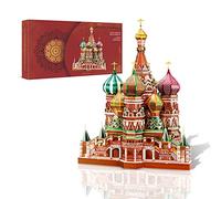 Piececool Puzzle 3D Metal Saint Basil's Cathedral, Maquette Maison a Construire de Laiton, Restauration 100%, Maquette Metal, Cadeau d'anniversaire pour 3D Puzzle Adulte, 711 Pièces