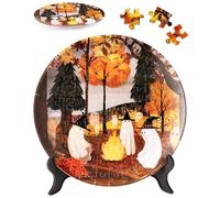PieceRelax Puzzle 3D Assiette - Katherine Blower - Autumn Bonfire | 124 Pièces | DIY Relaxant pour Adulte | Déco Maison & Cadeau Original [PL1022]