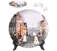 PieceRelax Puzzle 3D Assiette - Katherine Blower - Harbor’s First Snow | 124 Pièces | DIY Relaxant pour Adulte | Déco Maison & Cadeau Original [PL1023]