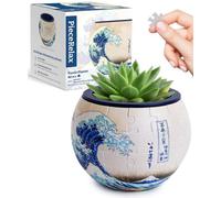 PieceRelax Puzzle 3D Pot de Fleur - Hokusai - The Great Wave of Kanagawa | 80 Pièces | DIY Déco Plantes | Cadeau Relaxant pour Amoureux de la Nature [K1154]