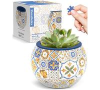 PieceRelax Puzzle 3D Pot de Fleur - Retro Tiles | 80 Pièces | DIY Déco Plantes | Cadeau Relaxant pour Amoureux de la Nature [K1104]