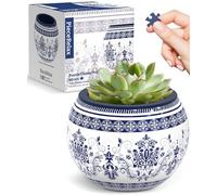 PieceRelax Puzzle 3D Pot de Fleurs Classic Ornamental Style, pour Petits Pots avec Drainage, décoration pour Cactus et Plantes Grasses [K1103]