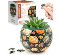 PieceRelax Puzzle 3D Pot de Fleurs Hello Pumpkin Season, Petits Pots avec Drainage, décoration pour Cactus et Plantes succulentes [K1107]