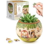 PieceRelax Puzzle 3D Pot de Fleurs Smart - Happy Reading, pour Petits Pots avec Drainage, décoration pour Cactus et Plantes succulentes [K1102]