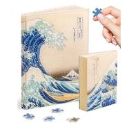 PieceRelax Puzzle Carnet - Katsushika Hokusai - The Great Wave | A5 Ligné avec Couverture Puzzle, Marque-Page & Porte-Stylo | 329 Pièces [YA1066]
