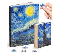 PieceRelax Puzzle Carnet - Van Gogh - The Starry Night | A5 Ligné avec Couverture Puzzle, Marque-Page & Porte-Stylo | 329 Pièces [YA1063]