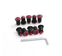 Pièces à Visser 10 Pièces/Ensemble M5X15mm Moto Pare-Brise Vis Boulons Écrous Kit pour Kawasaki Z650 Z750 Z800 Z900 Z1000 Z1000SX Z900RS(Rosso)