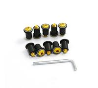 Pièces à Visser 10 Pièces/Ensemble M5X15mm Moto Pare-Brise Vis Boulons Écrous Kit pour Kawasaki Z650 Z750 Z800 Z900 Z1000 Z1000SX Z900RS(Gold)