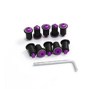 Pièces à Visser 10 Pièces/Ensemble M5X15mm Moto Pare-Brise Vis Boulons Écrous Kit pour Kawasaki Z650 Z750 Z800 Z900 Z1000 Z1000SX Z900RS(Purple)