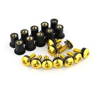 Pièces à Visser 10 Pièces M5 * 16 Pare-Brise Boulons Déflecteurs Vis pour Kawasaki ZX6R ZX-6R ZX 6R ZX7R ZX9R ZX10R ZX-10R ZX12R ZX14R(Gold)