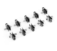 Pièces à Visser 10 Pièces M5 5mm Moto Carénage Boulons Attache Clips Vis Scooter Aluminium Ressort Écrous Auto De Rechange Accessoires Voiture(Silver)