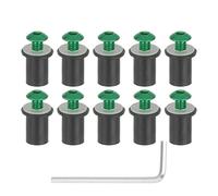 Pièces à Visser 10 Pièces M5 X 15mm CNC Kit De Vis Pare-Brise en Aluminium Moto Boulons Écrous Attache Accessoires Montage(Green)