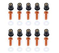 Pièces à Visser 10 Pièces Moto M5 15mm Métrique Caoutchouc Bien Écrous Pare-Brise Carénage Capot Écrou Boulon Vis Kit(Orange)