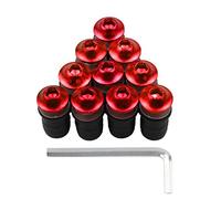 Pièces à Visser 10 Pièces Moto Pare-Brise Carénage Boulon Kit De Vis Bien Écrous M5 CNC en Alliage D'aluminium(Rosso)