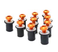 Pièces à Visser 5mm 10 Pièces Universel Moto Pare-Brise Spike Boulons Vis Écrous pour Y-AMAHA Mt-07 Mt-09 Mt07 Mt09 MT 07 09 pour H-Onda CBR 600 F4i(Orange)