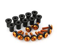 Pièces à Visser pour Ducati 748 916 996 998 749 999 848 1098 1198 Kits De Boulons Pare-Brise Moto Vis en Aluminium Ensemble M4 * 16 10 Pièces(Orange)