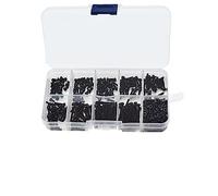 Pièces à Visser Vis À Tête Cylindrique Six Pans Creux Écrou en Acier Au Carbone M2 .5 M3 M4 M5 M6 M8 Ensemble De Noires Kit D'assortiment Boulons Et D'écrous(Set M2)