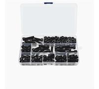 Pièces à Visser Vis À Tête Cylindrique Six Pans Creux Écrou en Acier Au Carbone M2 .5 M3 M4 M5 M6 M8 Ensemble De Noires Kit D'assortiment Boulons Et D'écrous(Set M6)