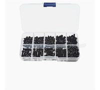Pièces à Visser Vis À Tête Cylindrique Six Pans Creux Écrou en Acier Au Carbone M2 .5 M3 M4 M5 M6 M8 Ensemble De Noires Kit D'assortiment Boulons Et D'écrous(Set M3)