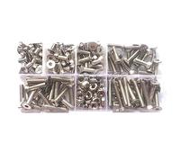 Pièces à Visser Vis À Tête M2 .5 M3 M4 M5 M6 Acier Inoxydable 304 Six Pans Creux Fraisée Plate Et Jeu D'écrous(M4)